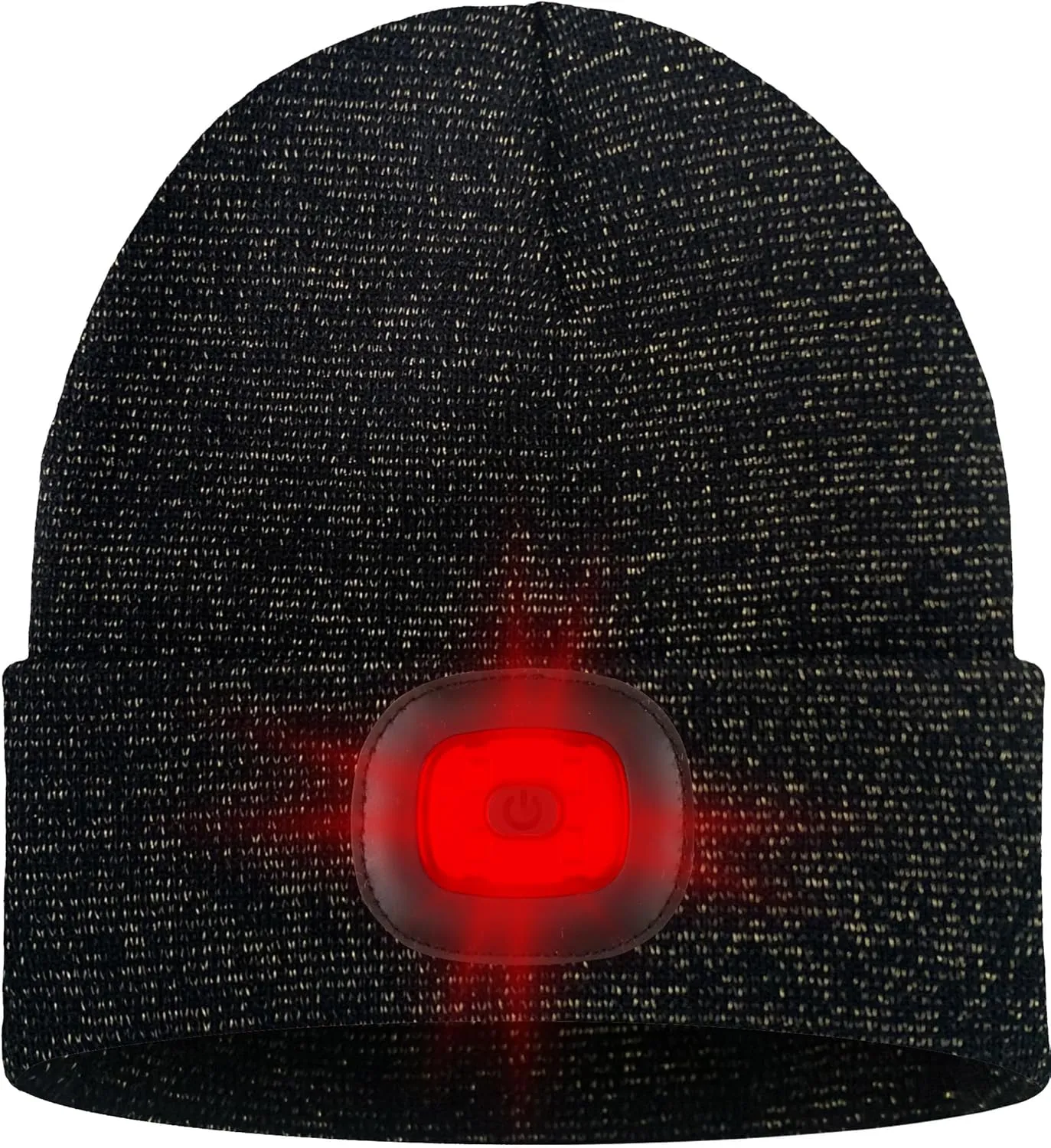 ATNKE LED Lighted Beanie Hat,USB Rechargeable 8 LED Red Glow Flashing Alarm Running Headlamp Cap Gifts for Men and Women