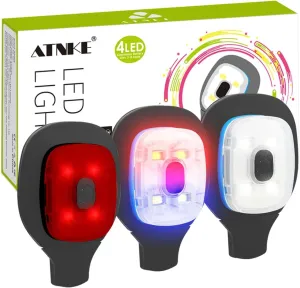 ATNKE USB Rechargeable LED Replacement Lights for Lighted Beanie Hat Lamp Red and Blue Flashing Alarm Waterproof Light/White/Red Blue/Reds Light/3PC