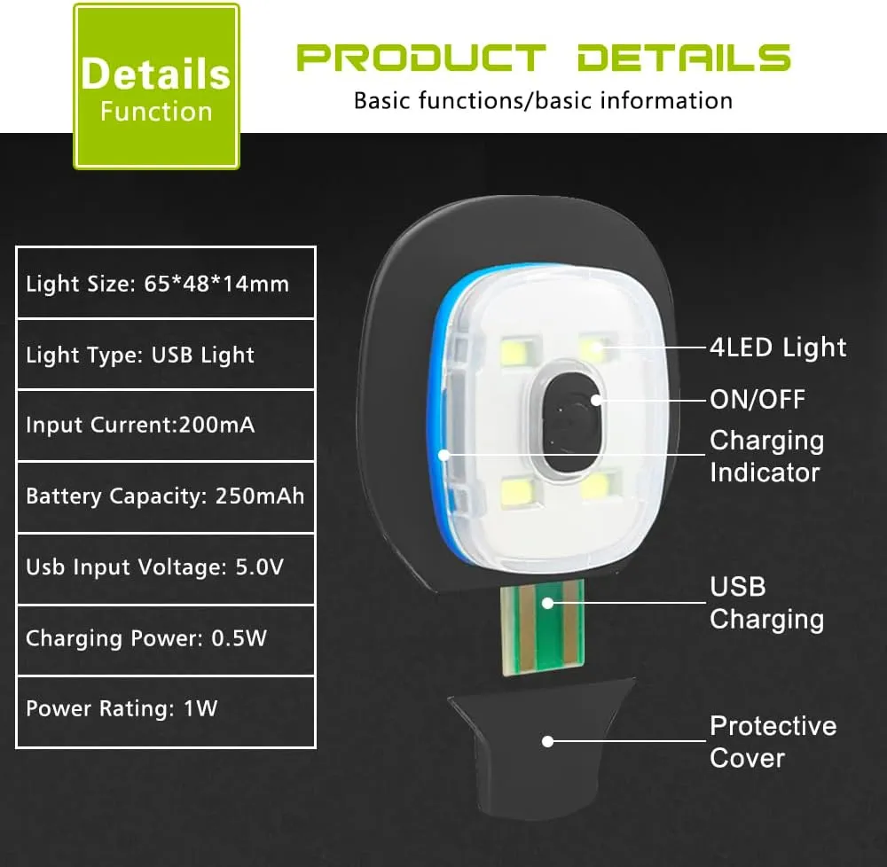 ATNKE USB Rechargeable LED Replacement Lights for Lighted Beanie Hat Lamp Red and Blue Flashing Alarm Waterproof Light/White/Red Blue/Reds Light/3PC
