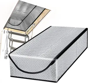 Attic Stairway Insulation Cover - Premium Energy Saving Attic Stairs Door Ladder Insulator Pull Down Tent with Zipper 25 in x 54 in x 11In (Attic Cover)
