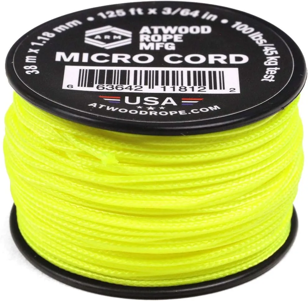 Atwood Rope MFG Micro Utility Cord 1.18mm X 500ft Reusable Spool | Tactical Nylon/Polyester Fishing Gear, Jewelry Making, Camping Accessories