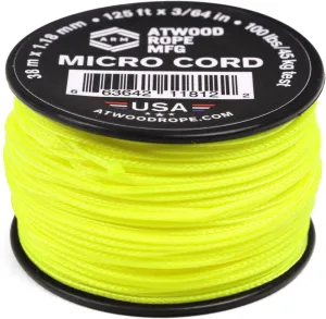 Atwood Rope MFG Micro Utility Cord 1.18mm X 500ft Reusable Spool | Tactical Nylon/Polyester Fishing Gear, Jewelry Making, Camping Accessories