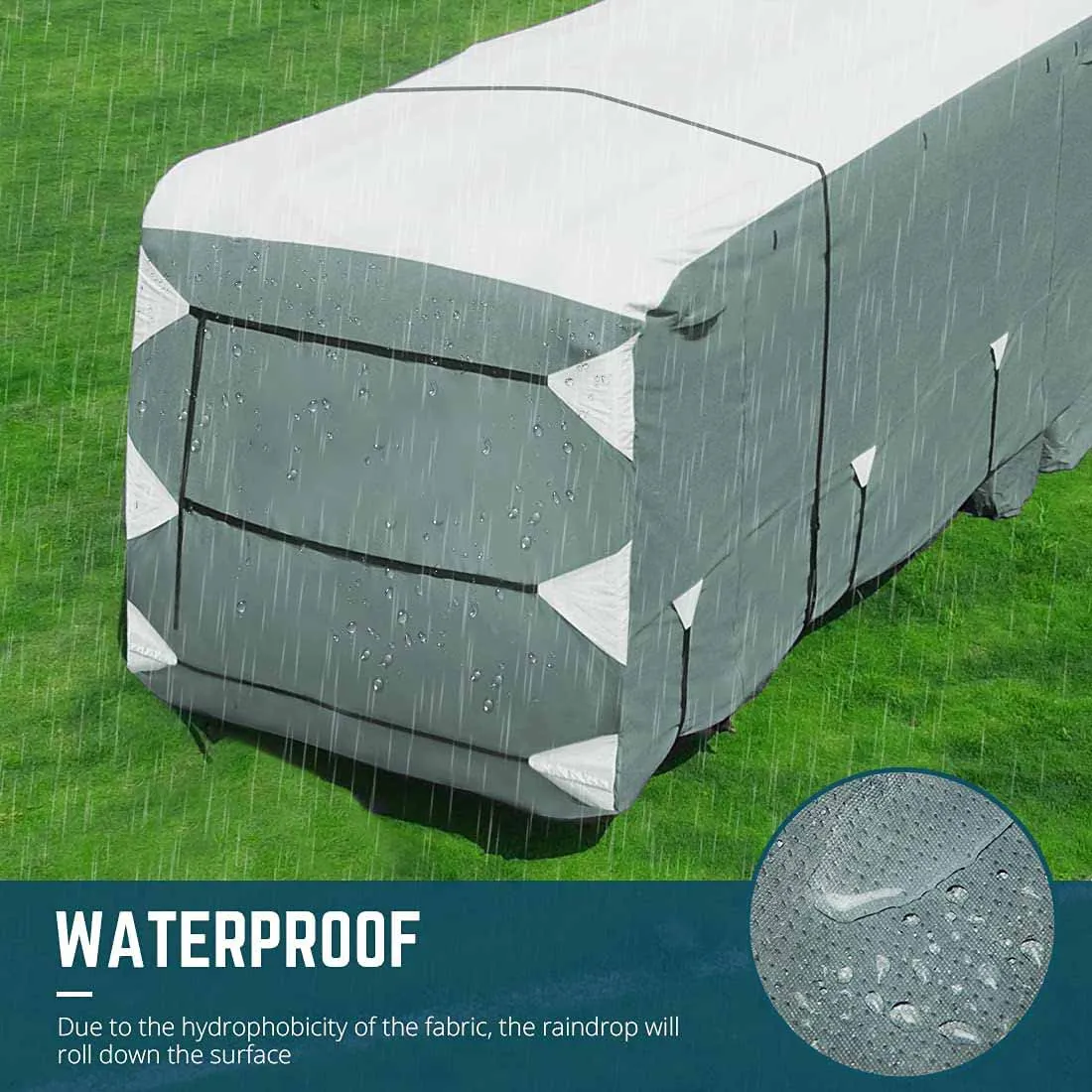AutoClam Upgraded Travel Trailer RV Cover, Extra-Thick 5 Layers Anti-UV (6 Size)