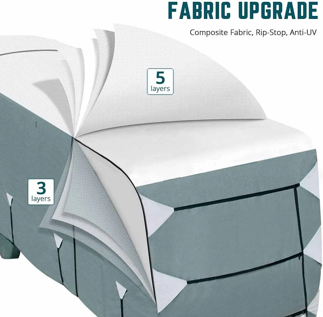AutoClam Upgraded Travel Trailer RV Cover, Extra-Thick 5 Layers Anti-UV (6 Size)