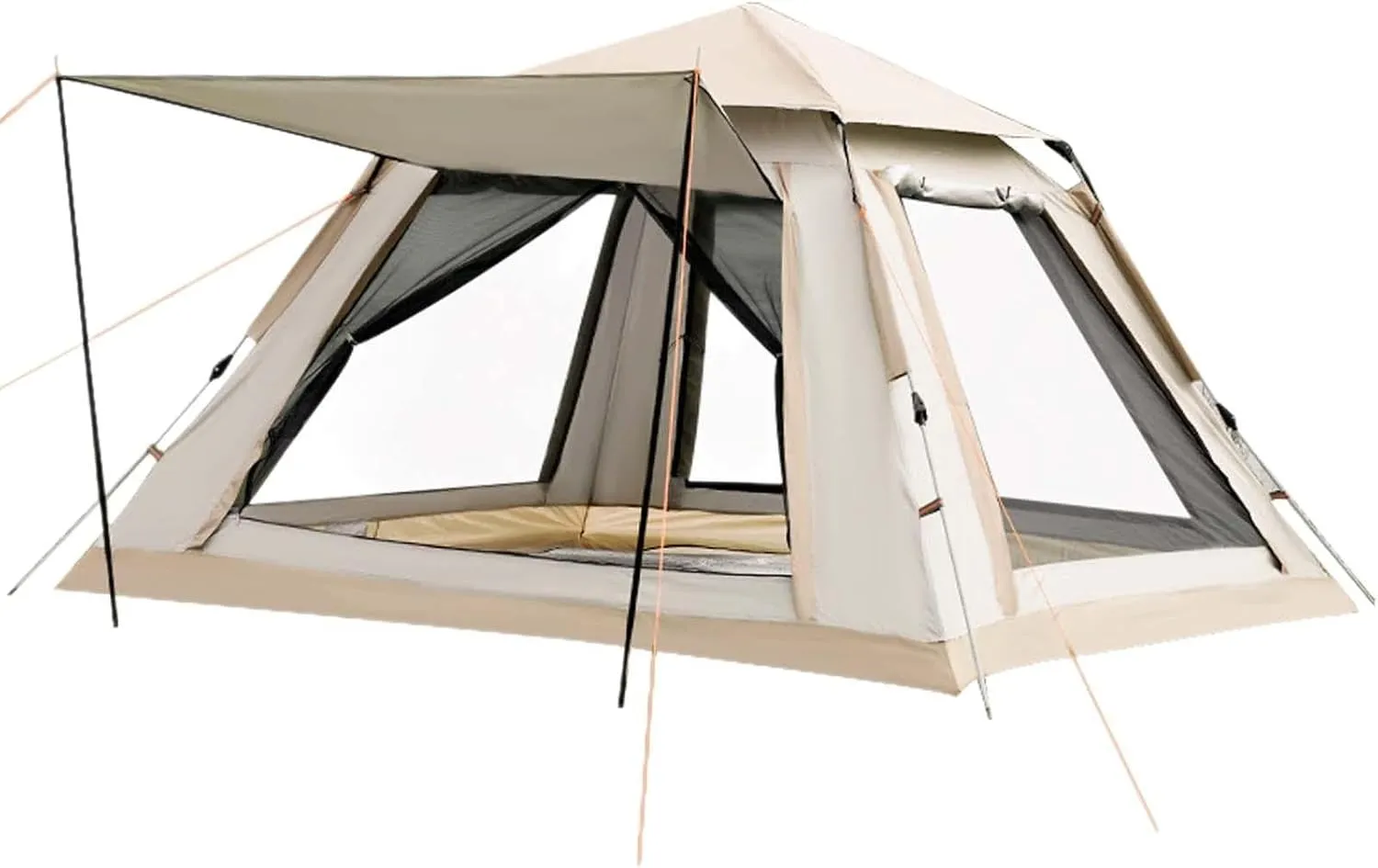 Automatic Camping Tent, Quick-Setup Tent, 4-Sided Weatherproof Panoramic Tent, Travel Tent for Family Trips