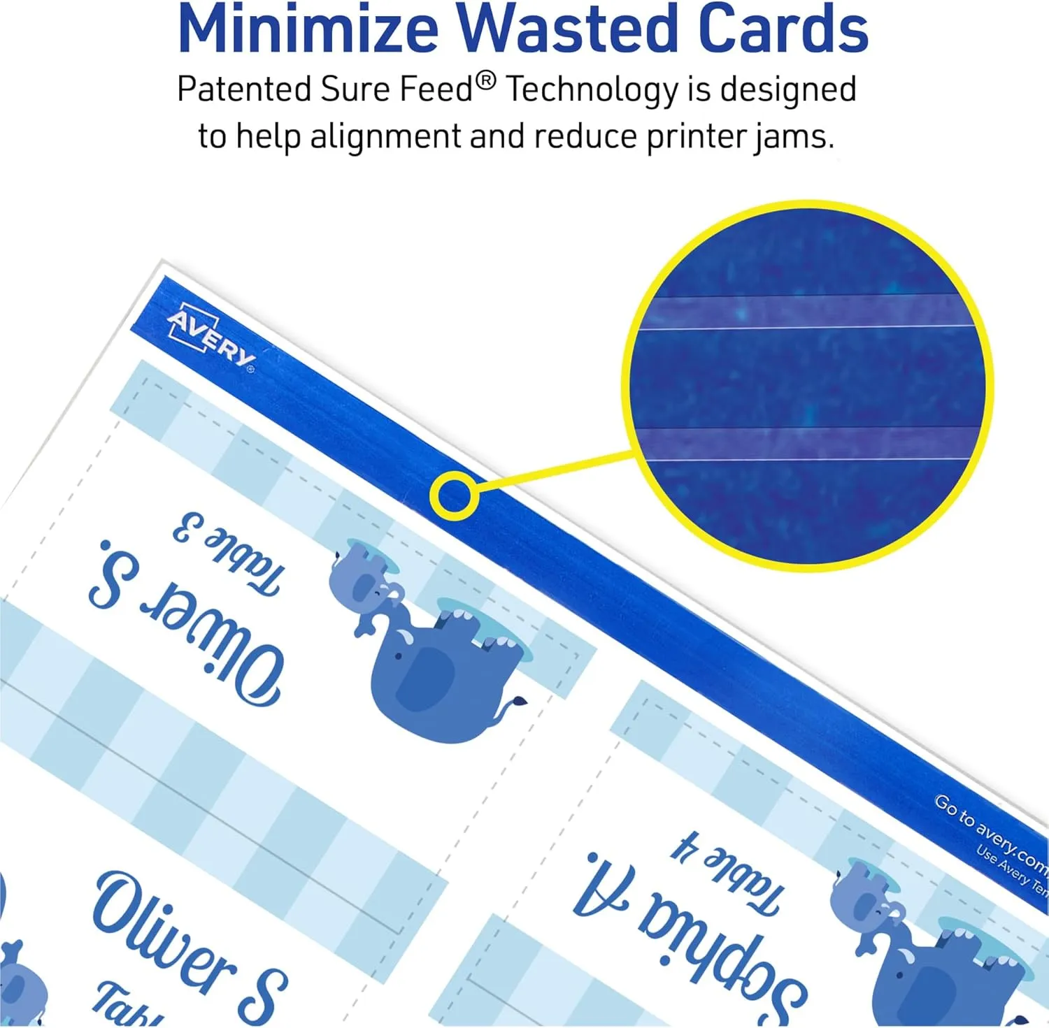 Avery Printable Tent Cards with Sure Feed Technology, 2" x 3.5", White, 160 Blank Place Cards for Laser or Inkjet Printers (5302)
