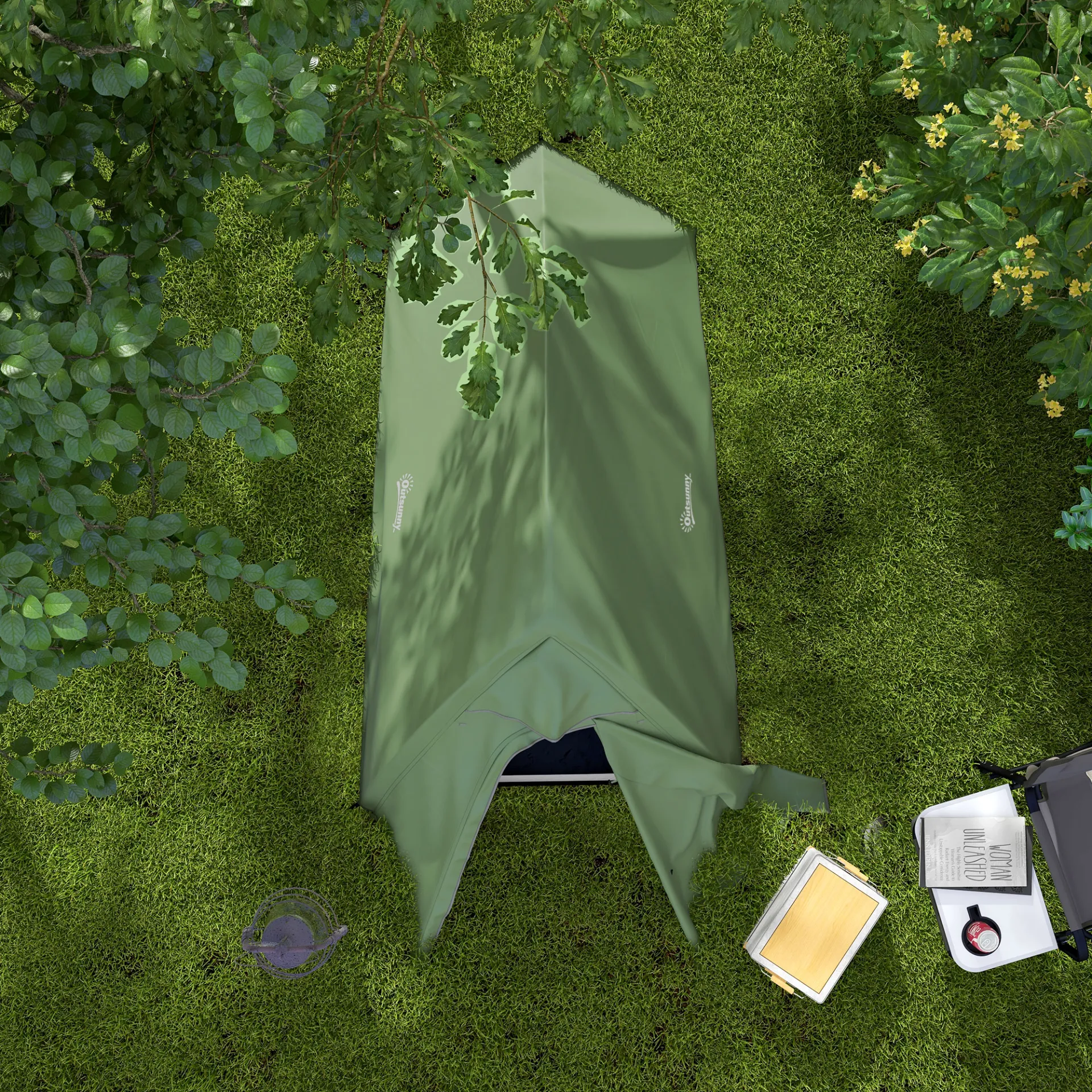 Backpacking Tent for 1-2 Persons, Double Layer, 2000mm Waterproof, Lightweight with Carry Bag, Green | Outsunny