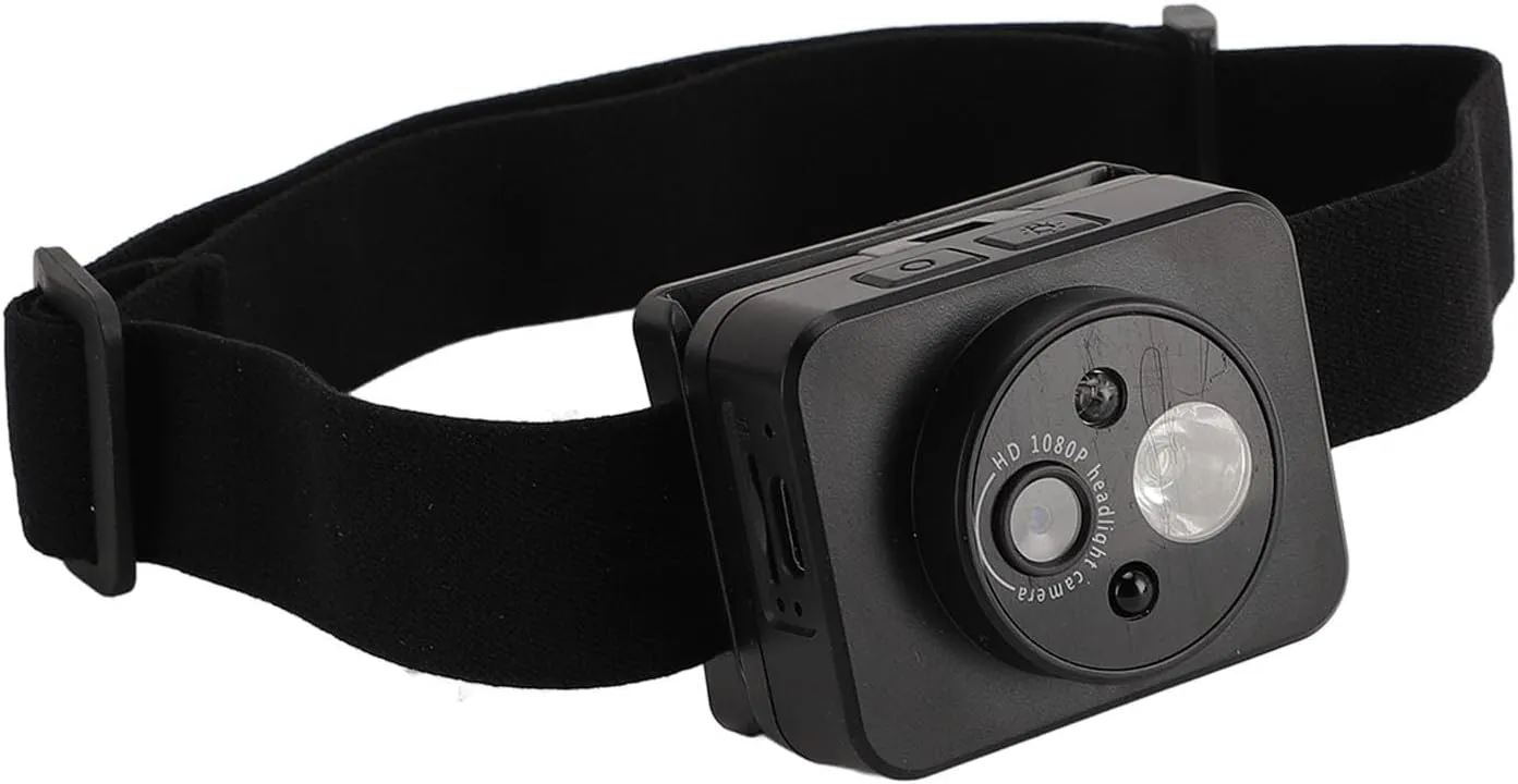 BAFOVY LED Headlamp Video Camcorder, 1080P Handsfree Running Light with 45 Deg Adjustment, Motion Sensor Wave On Off Light, Fast Charge Support