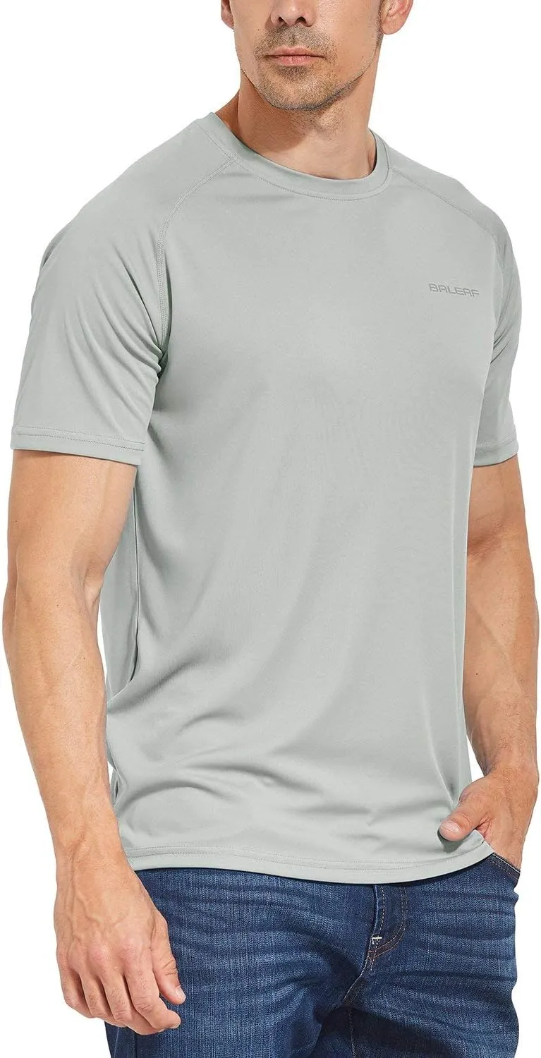 baleaf Men's UPF 50  Short Sleeve Shirts Lightweight Sun Protection SPF T-Shirts Fishing Hiking Running