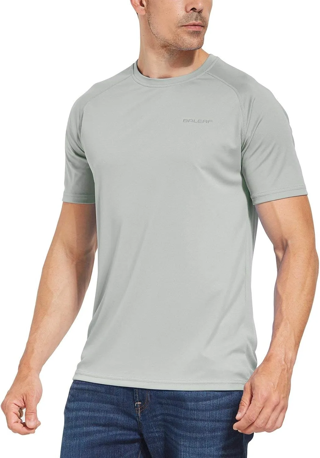 baleaf Men's UPF 50  Short Sleeve Shirts Lightweight Sun Protection SPF T-Shirts Fishing Hiking Running