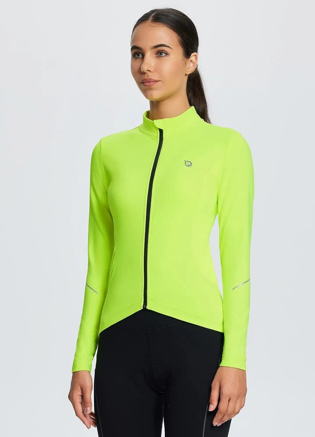 baleaf Women's Thermal Cycling Jersey Long Sleeve Winter 4 Pockets Bike Fleece Jackets Windproof Reflevtive Cold Weather