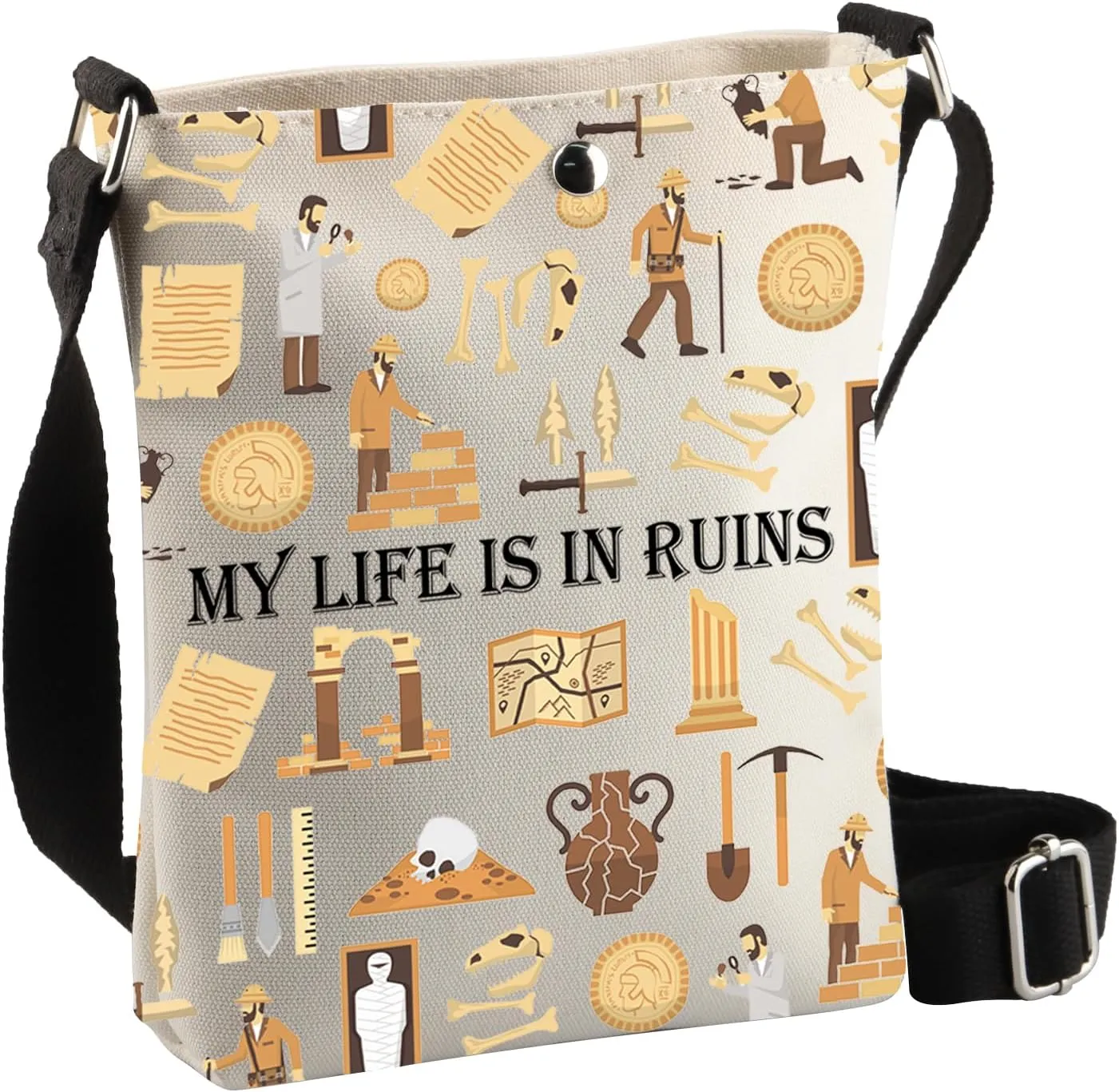 BDPWSS Archaeology Gifts For Women Archaeologist Gift My Life Is In Ruins Funny Archaeology Crossbody Bag
