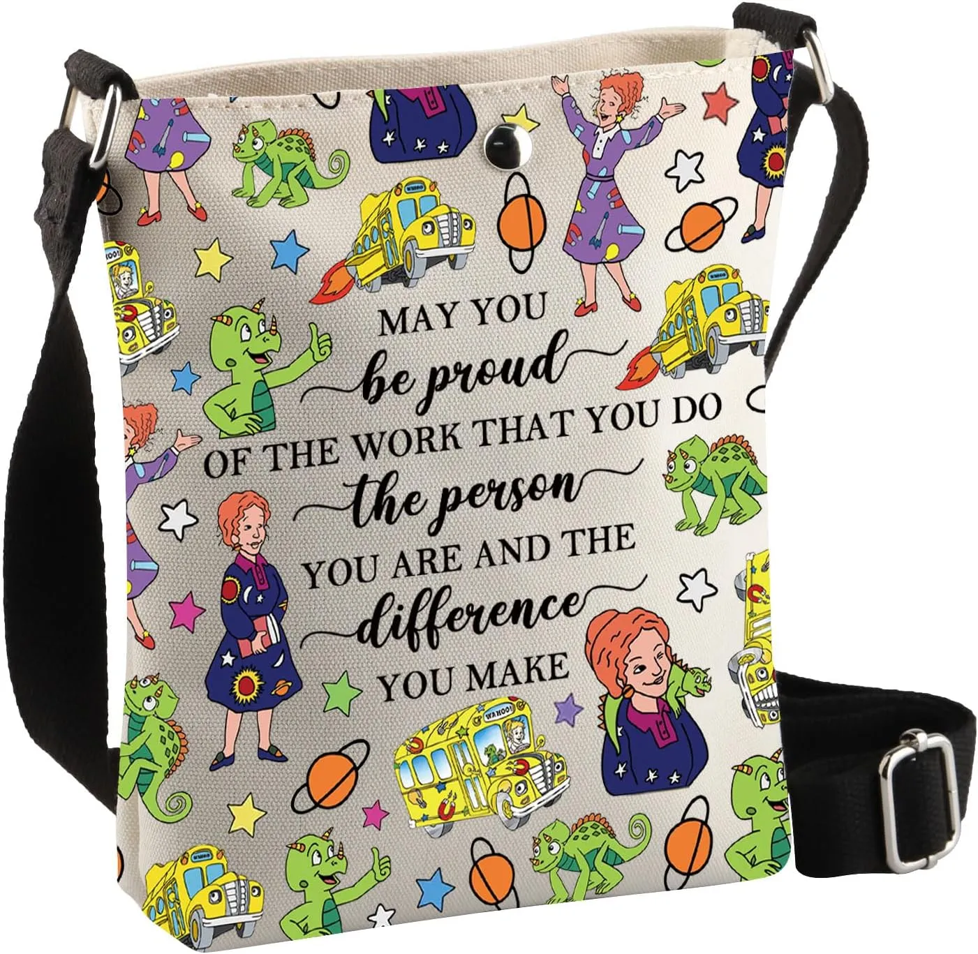 BDPWSS Crossbody Bag - Be Proud Mbus Cbag - Unisex Adults - Everyday Use - Canvas - Rectangular - Sling - 8 x 7 x 1.8 inches