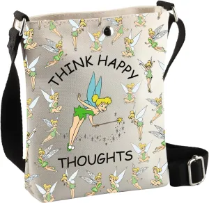 BDPWSS Fairy Lover Gifts Peter Cartoon Inspired Gift Think Happy Thoughts Fairy Tale Crossbody Bag Pixie Fans Gift