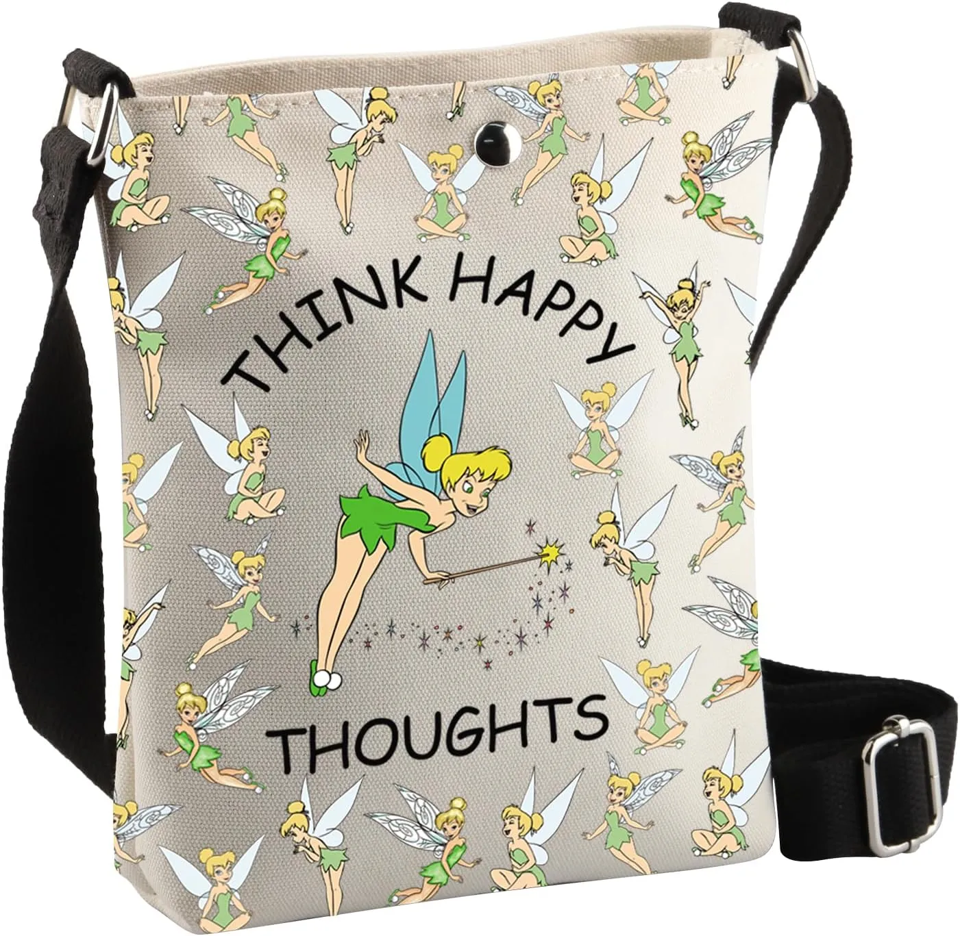 BDPWSS Fairy Lover Gifts Peter Cartoon Inspired Gift Think Happy Thoughts Fairy Tale Crossbody Bag Pixie Fans Gift