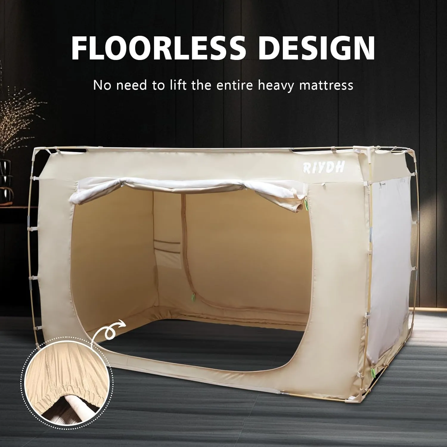 Bed Tent Bed Canopy Twin Size Tents for Adult and Kids- Original Design Portable Dream Tent Indoor Sleeping 80% Blackout with 3 Doors Breathable Big Space Tents