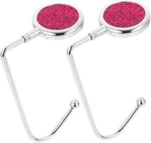 BESPORTBLE 2pcs Schoolbag Hook Purse Holder Desk Hook Hanger Hooks Desktop Purse Hanger Table Bag Hook Handbag Purse Hook for Table Portable Purse Hook Bag Holder Purse Clip for Table Rosy