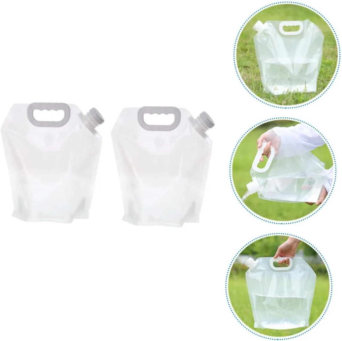 BESPORTBLE 4pcs Folding Water Carrier Portable Outdoor Water Storage Bag for Camping Hiking and Emergency Preparedness Lightweight Design for