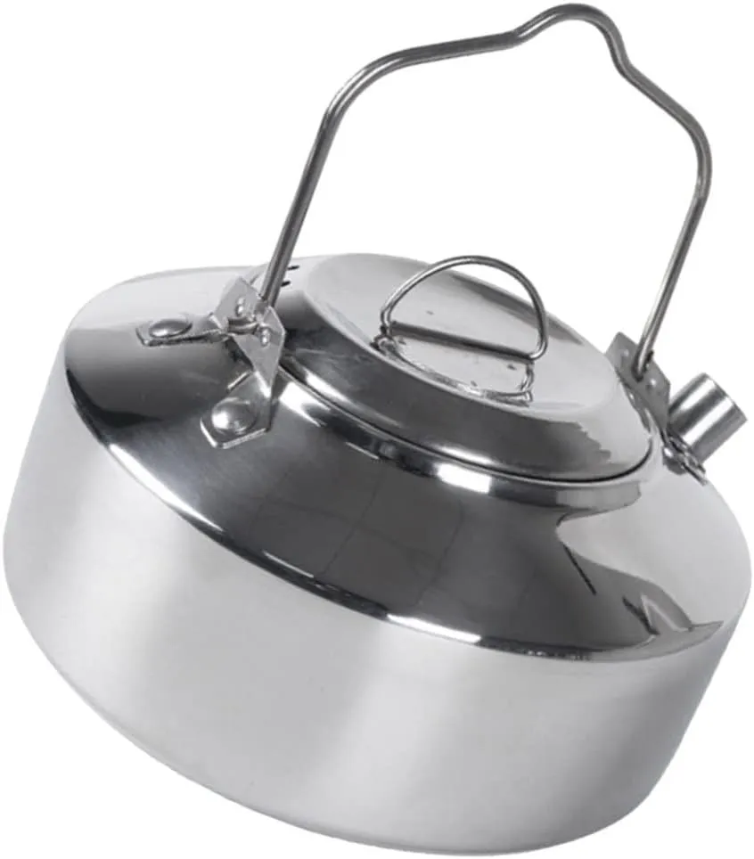 BESPORTBLE Outdoor Camping Kettle Stainless Steel Portable Teapot for Hiking Stovetop Induction Use for Boiling Water Tea Lightweight Camp Cookware