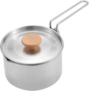 BESPORTBLE Outdoor Portable Stainless Steel Kettle for Camping Hiking and Backpacking Multi Functional Pot and Water Boiler for Outdoor Cooking