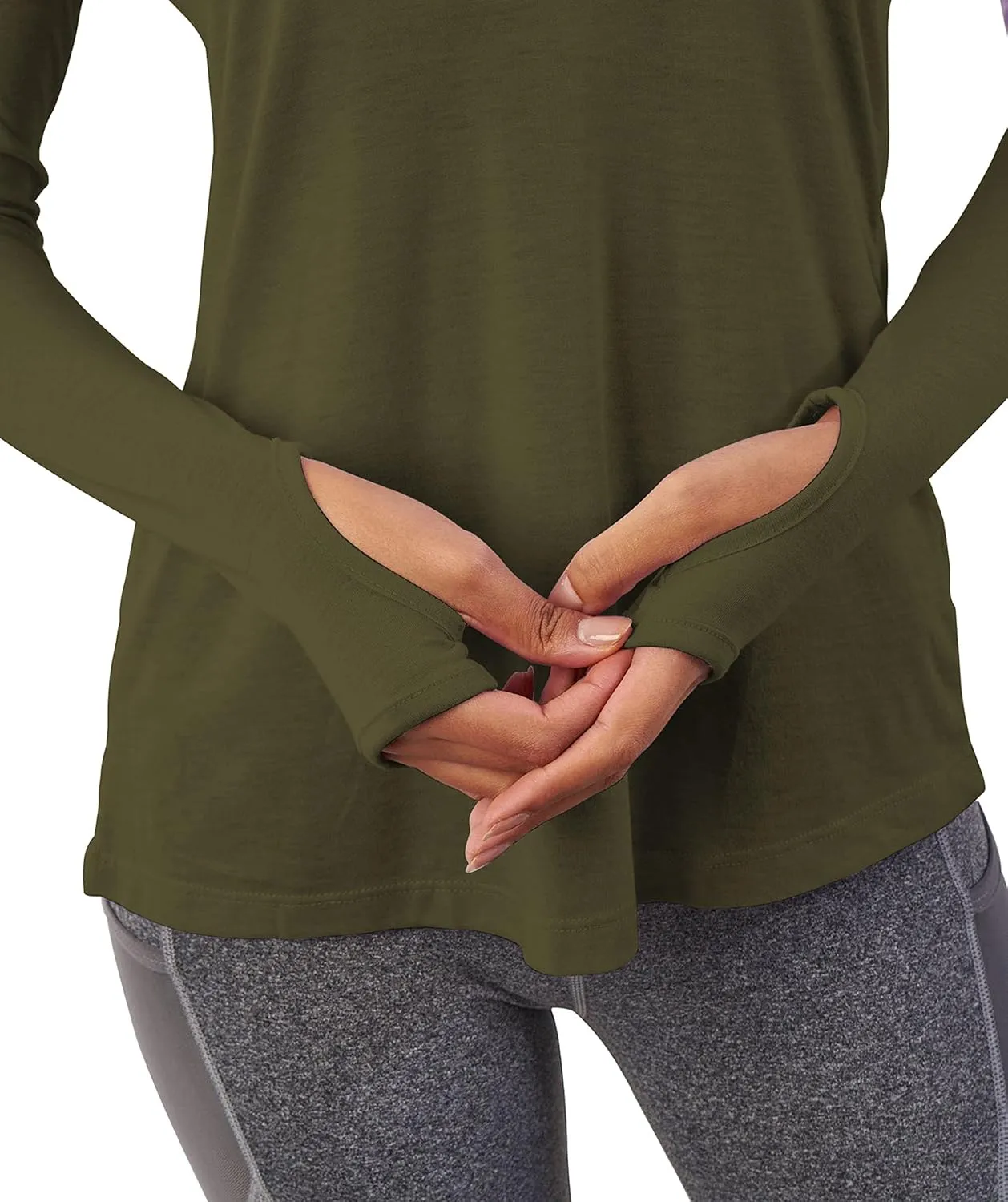 Bestisun Long Sleeve Yoga Workout Tops Lightweight Thumbhole Shirts Athletic Wear for Women