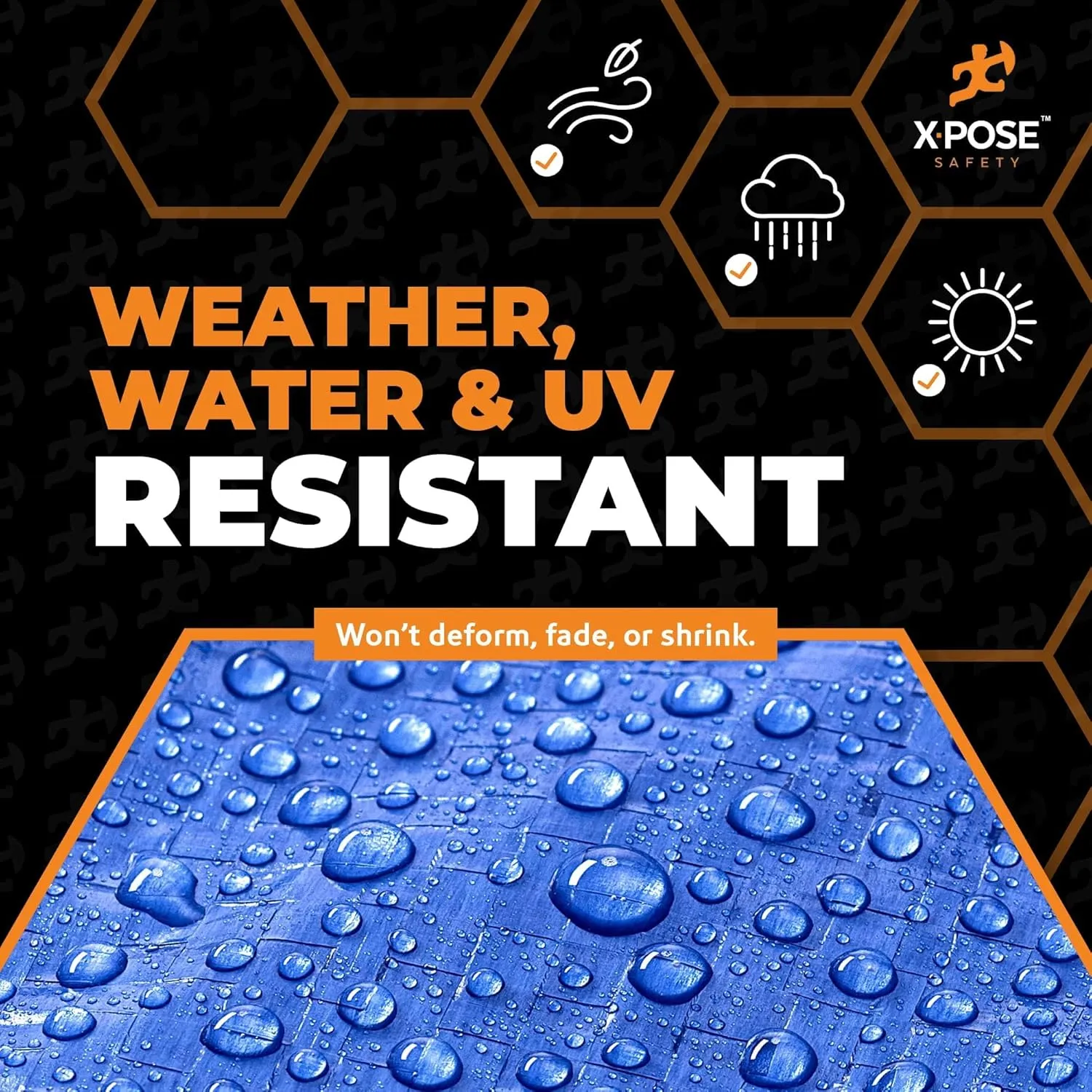 Better Blue Poly Tarp 20' x 30' - Full Pallet (168 Pack) (Cut Size) Multipurpose Protective Cover - Lightweight, Durable, Waterproof, Weather Proof - 5 Mil Thick Polyethylene - by Xpose Safety