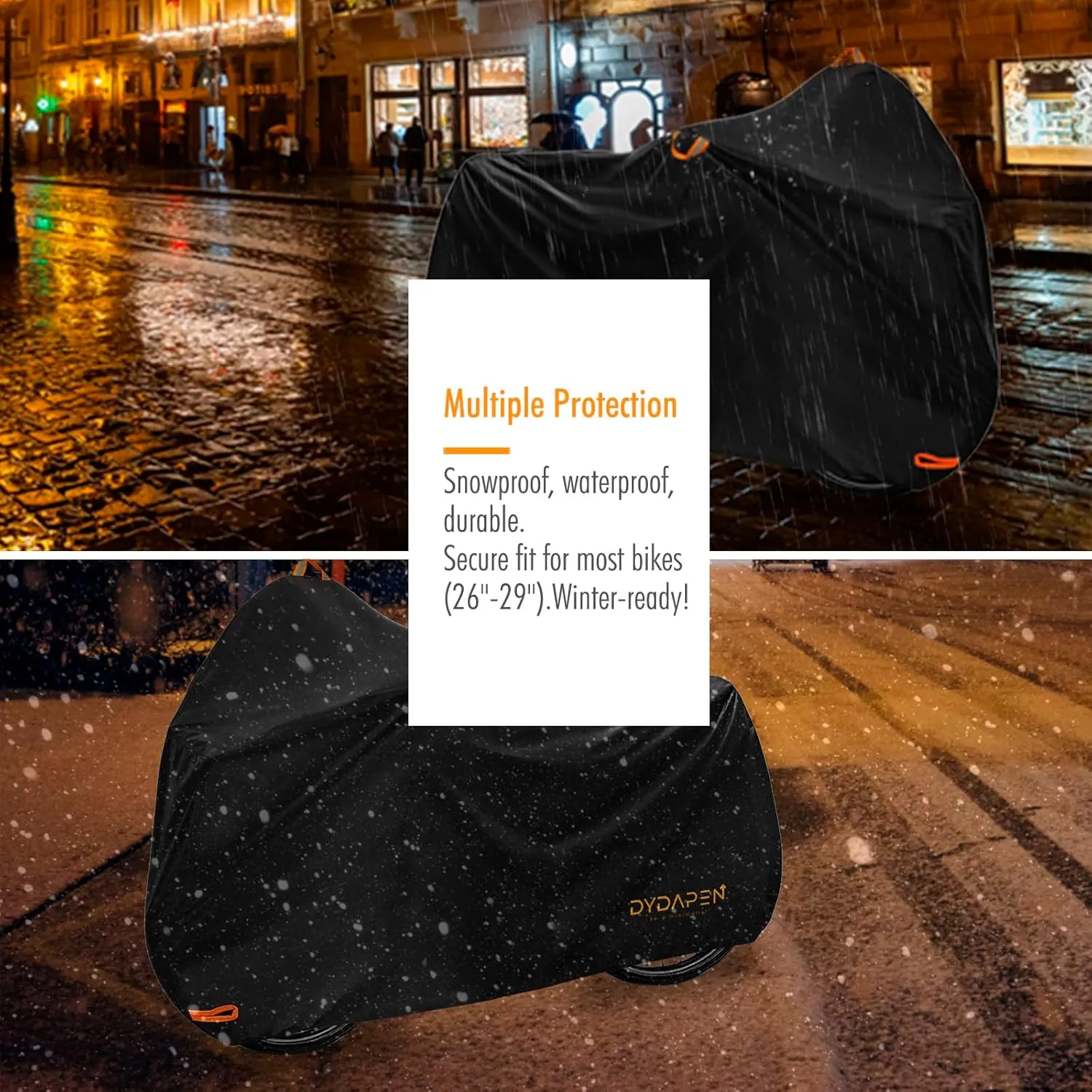 Bike Cover, DYDAPEN Bicycle Covers Outdoor Storage Waterproof Protect from Rain Dust UV, 420D Heavy Duty Bike Coves for Ebike Electric Bike Mountain Road Bike (XL for 1 Bike)