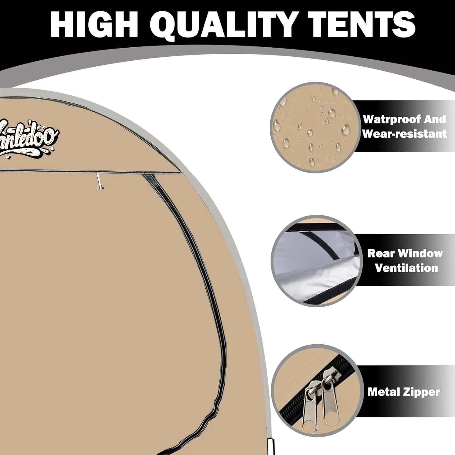 Bike Shed, Outdoor Portable Bike Storage Shed Tent, Bike Tent, Waterproof Bicycle Shelter with 210D Oxford Fabric, Bicycle Cover Fits 2-3 Bikes (Beige)