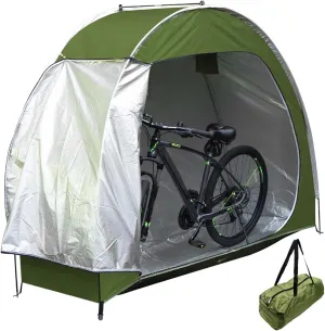 Bike Tent, UV-Proof Waterproof Oxford Bike Shed, Portable Bike Storage Tent Built-in Storage Pockets and Ventilation Windows, Bike Covers for Outside Storage, Bike Tent