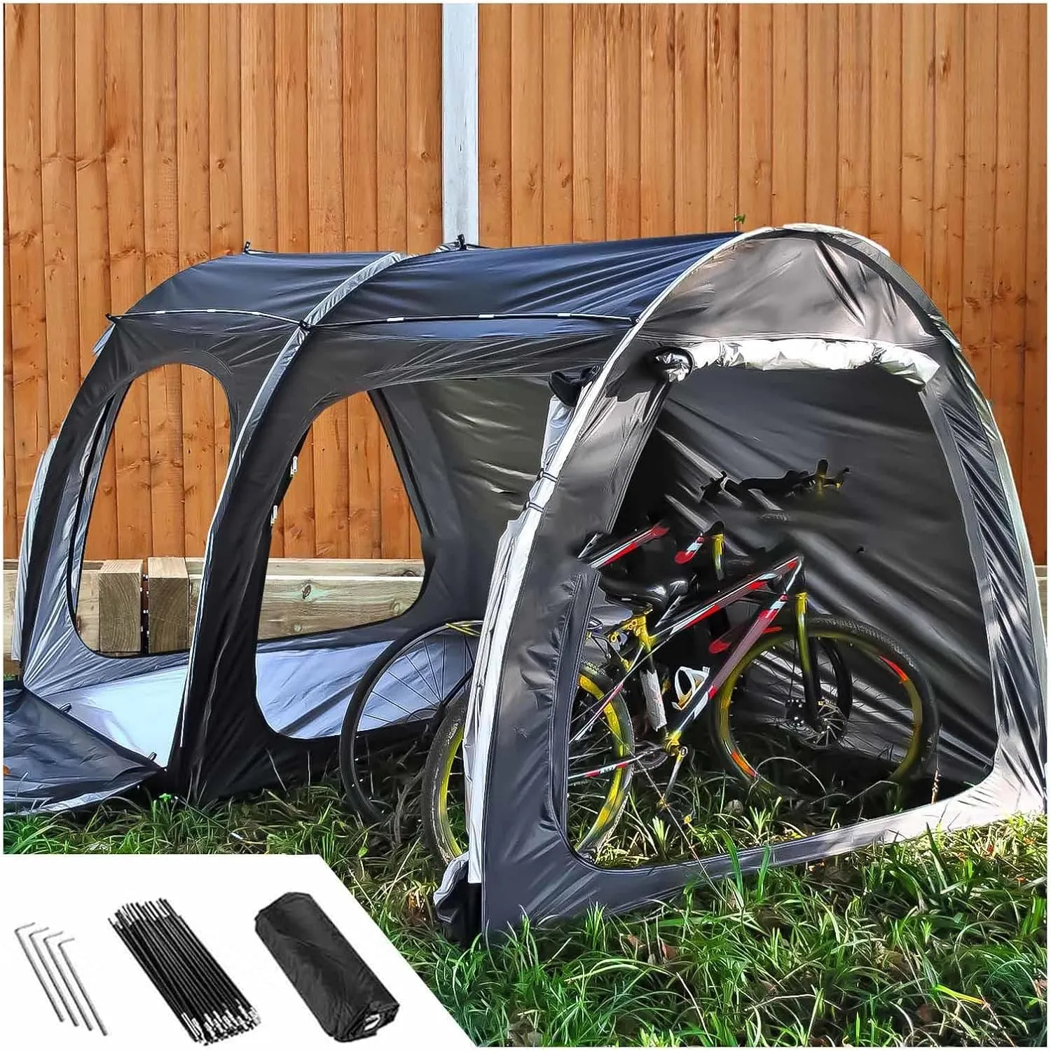 Bike Tent with Ventilation Mesh Bicycle Shed for Patio Furniture, Bicycle, Motorcycle Bike Tent Storage Bike Storage Tent