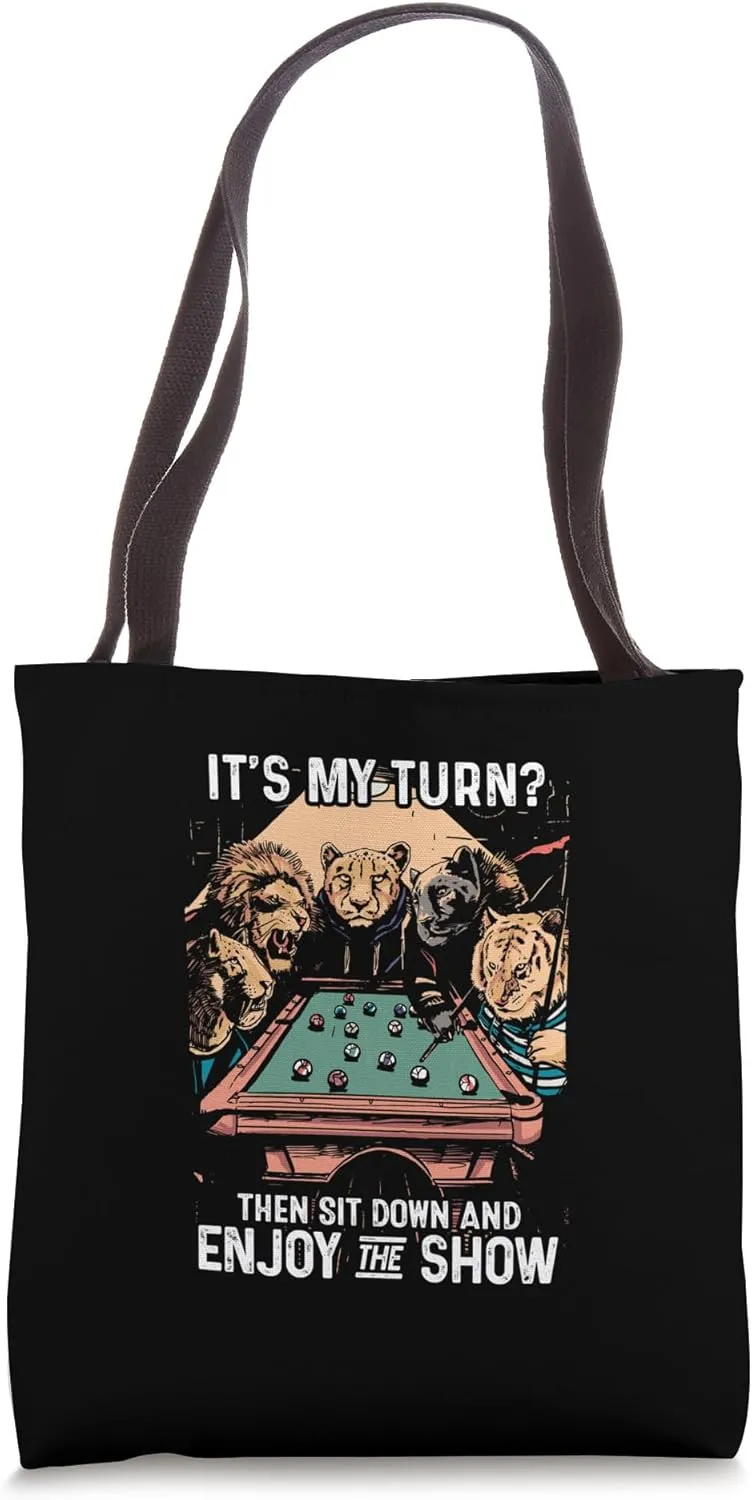 Billiards Rack Cue Stick Pool Table Billiard Player Tote Bag