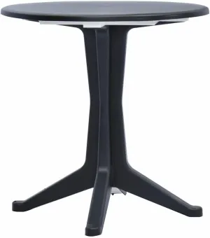 Bistro Table Anthracite Plastic Lightweight Outdoor Furniture, Round Garden Table for Dining, Camping, Picnic - 70x70x72cm