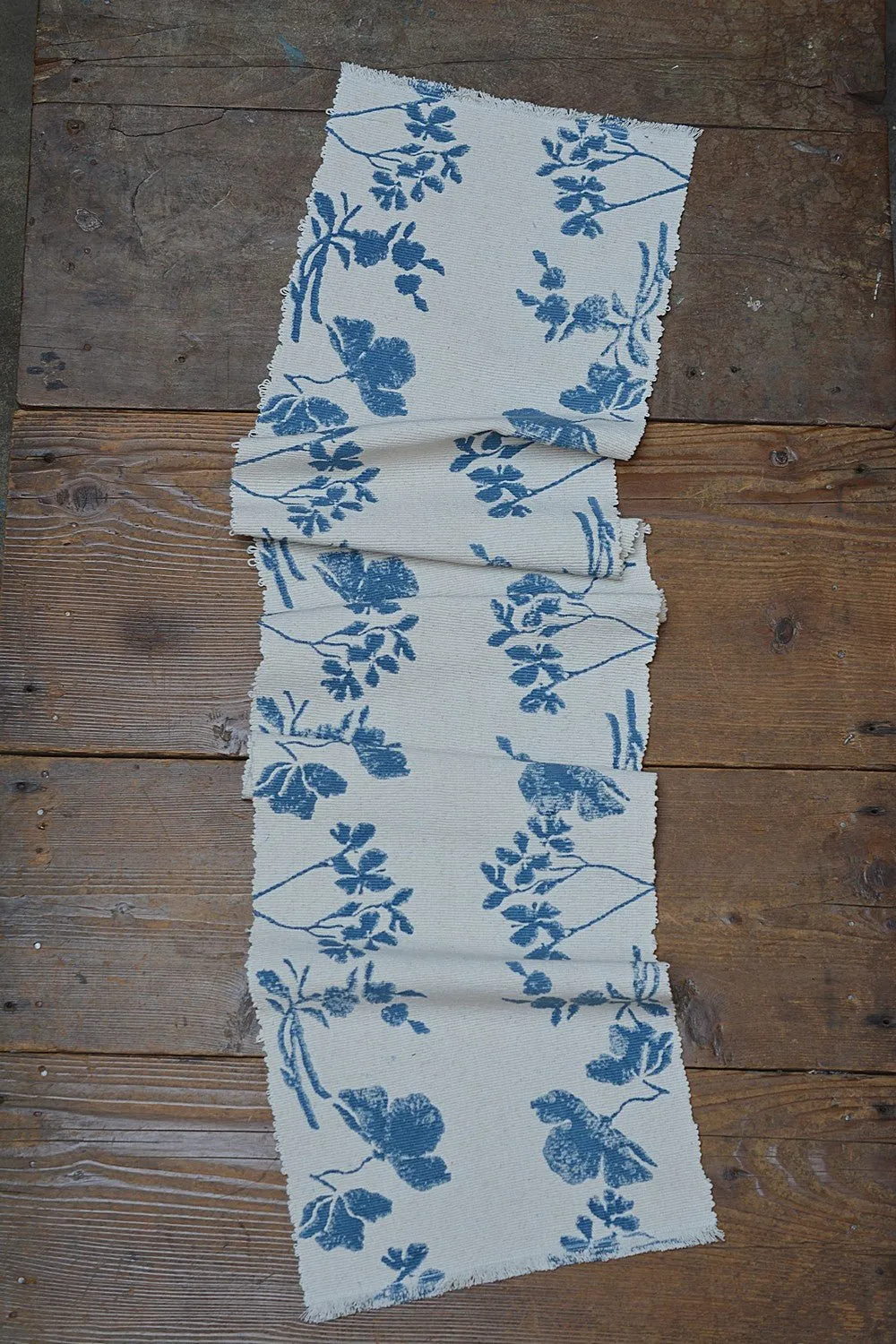 Block Printed Table Runner - Fiji Blue