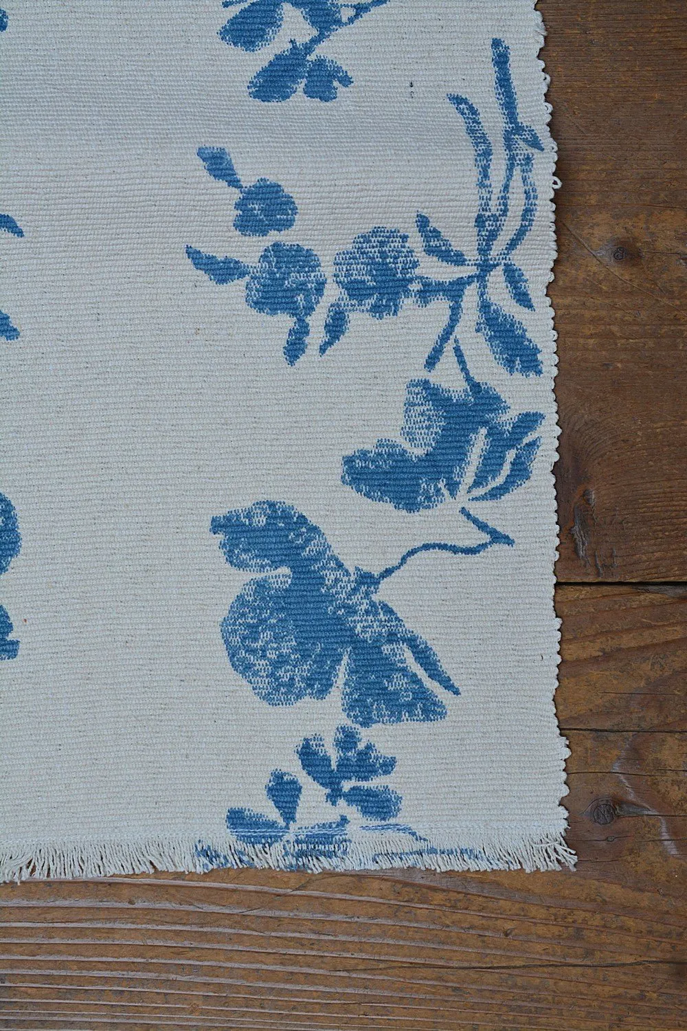 Block Printed Table Runner - Fiji Blue