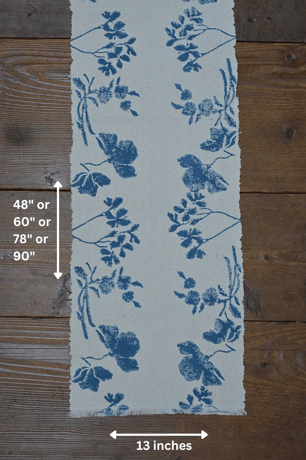 Block Printed Table Runner - Fiji Blue