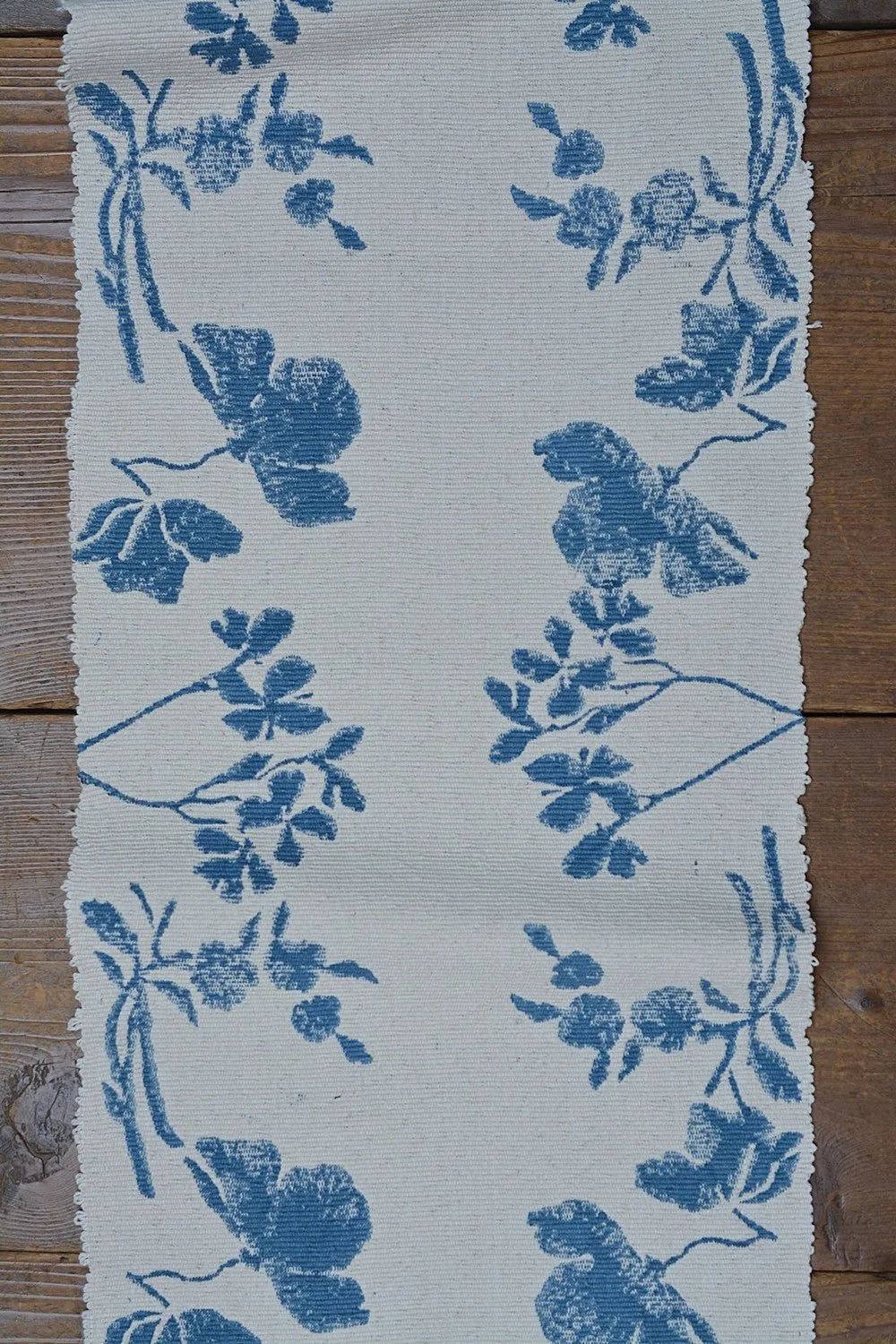 Block Printed Table Runner - Fiji Blue