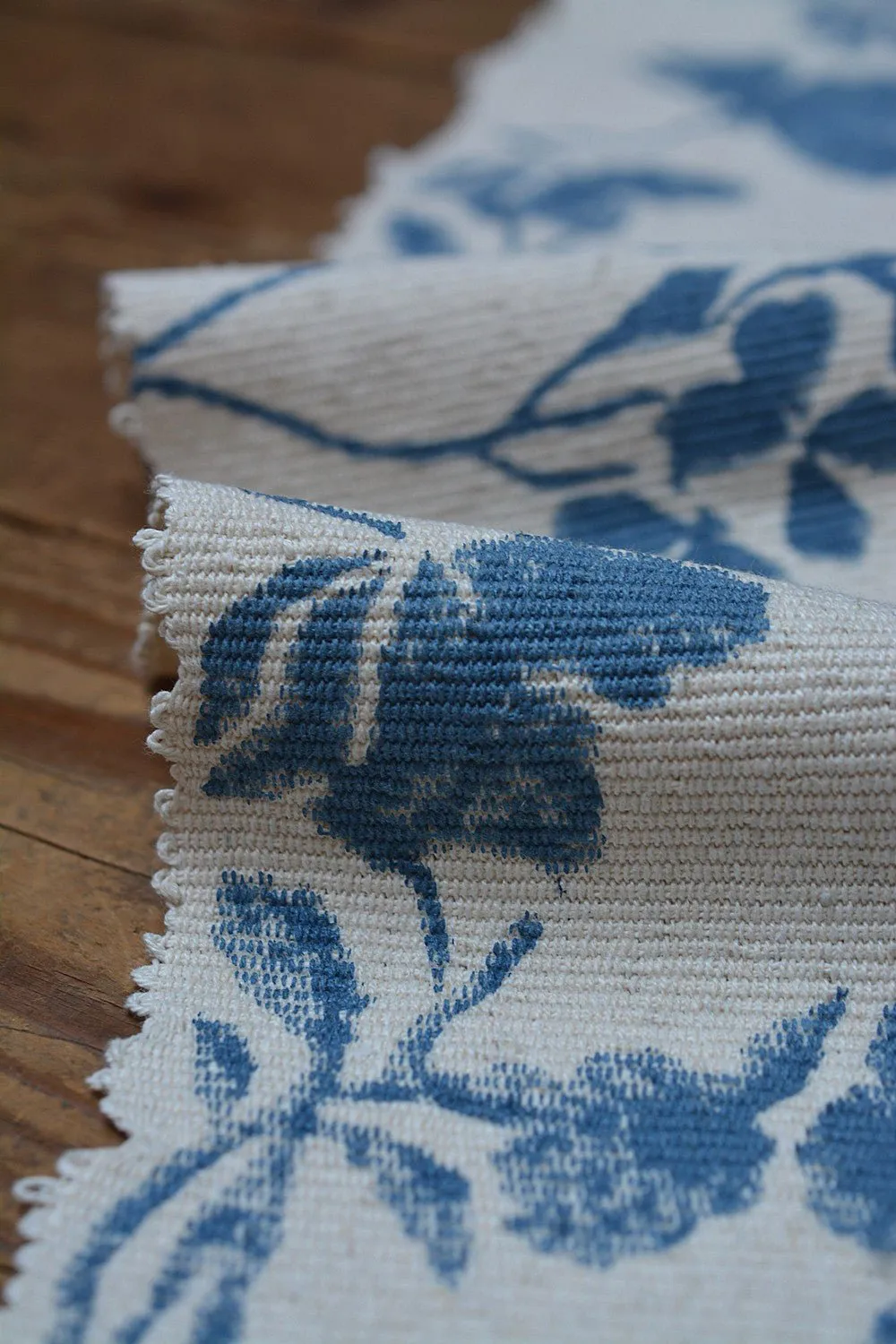 Block Printed Table Runner - Fiji Blue