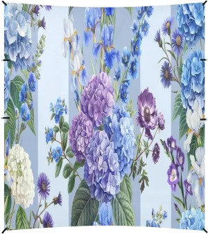 Blue Purple Gardens Flowers Beach Tent Camping Sun Shelters Portable Outdoor Canopy Sun Shade for Camping Trips Fishing Backyard Fun or Picnics Easy Setup with Carrying Bag