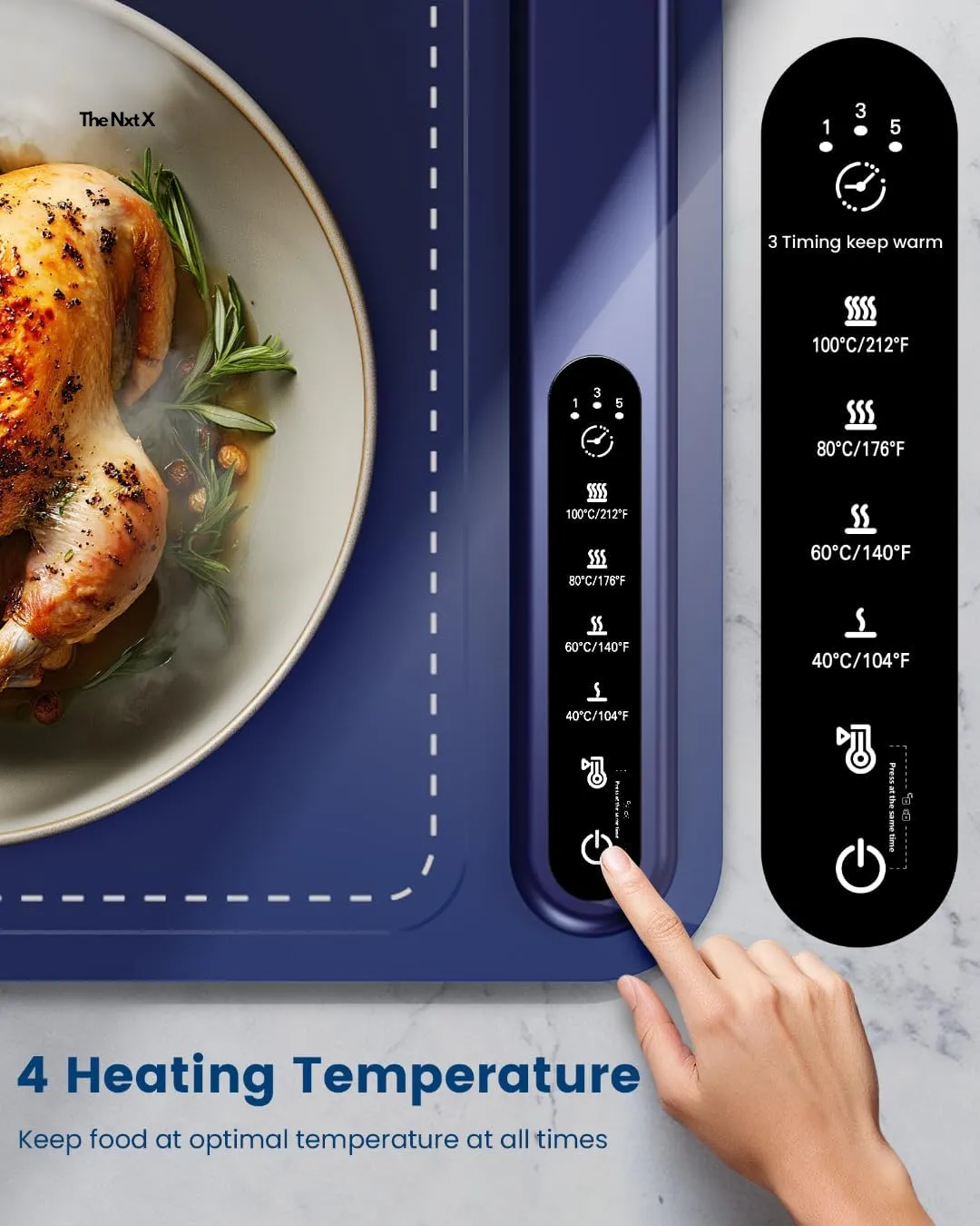 Bluetooth-enabled Warming Food Smart Electric Tray Cloud-based HeatMate™ –