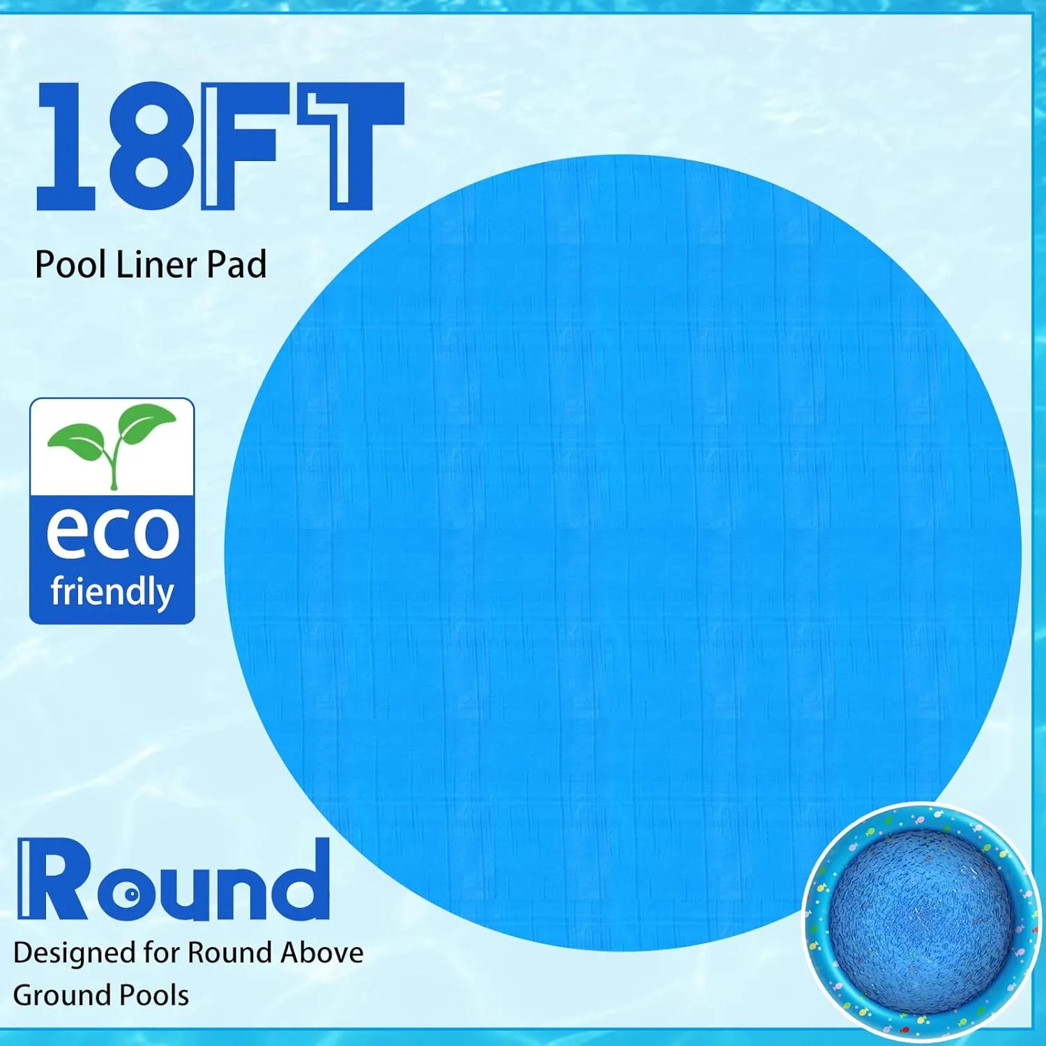 Boao 18 Ft Pool Liner Pad for Above Ground Pools,Durable Ground Cloth,Round Liners for Inflatable Swimming Setup Bottom Prevents Punctures, Extend Liner Life