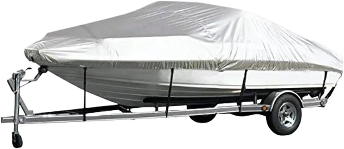 Boat Covers 11-22ft Boat Cover 300D Polyester Waterproof UV Resistant Tear Proof for V-Hull Boat Pro-Style Bass(17-19FT (600x300cm))