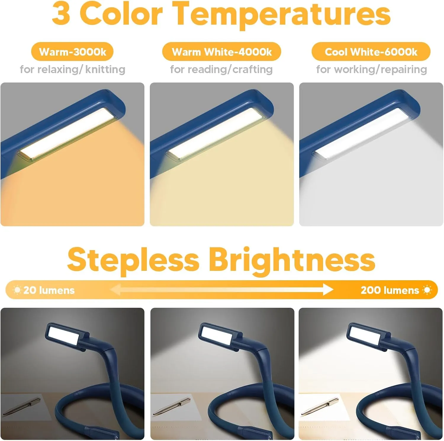 Book Light For Reading In Bed Neck Light Rechargeable Lamp For Reading Camping Working, Christmas Birthday Gifts For Book Lovers Trending Gifts For Men Women Adults Teens Readers Bible Study Supplies