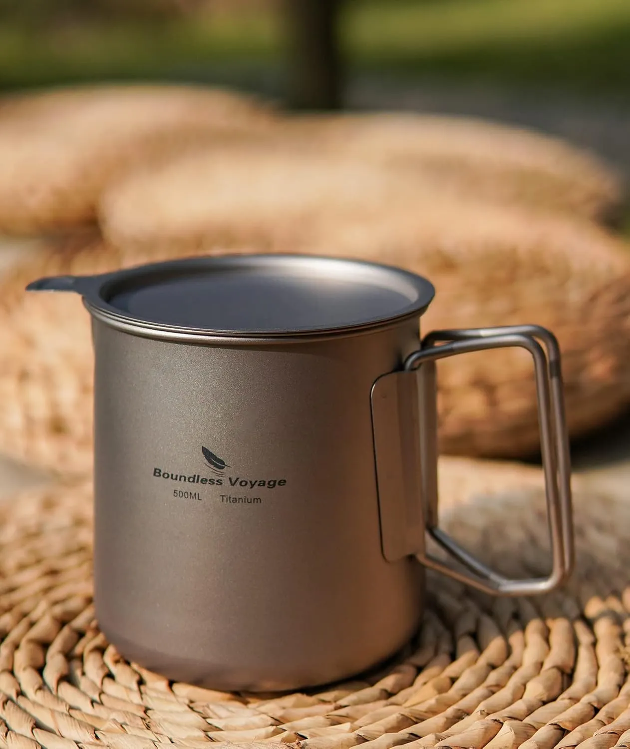Boundless Voyag Camping Cooking Kettle Portable Outdoor Cooking Pot with Foldable Handle Coffee Mug Cups Set Stovetop Tea and Coffee Pots for Openfire
