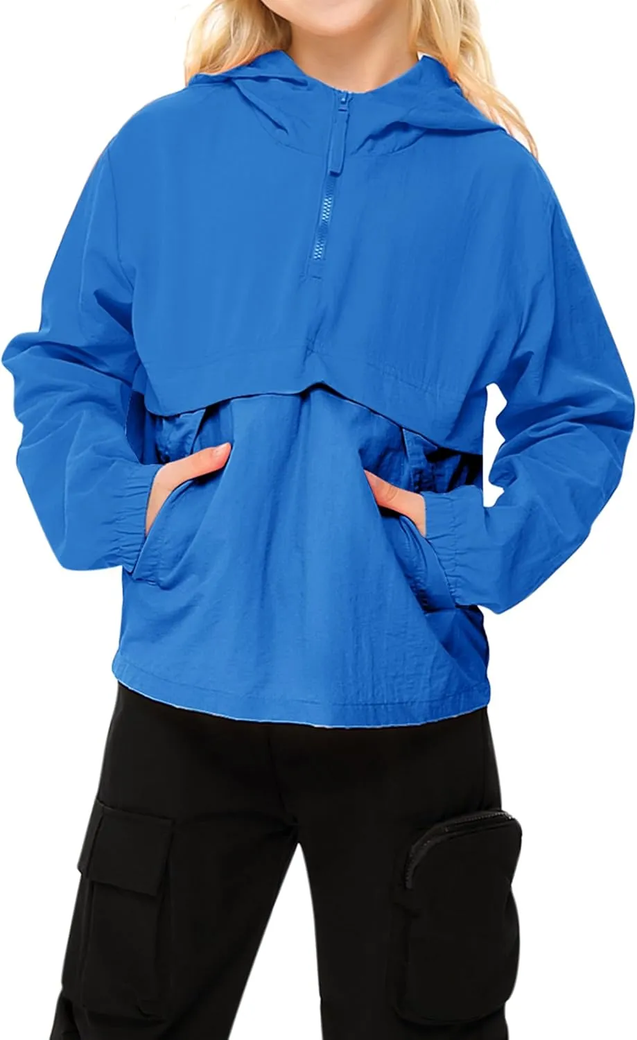Boys Girls Packable Rain Jacket Lightweight Waterproof Hooded Raincoats Windproof Size 3-12Y