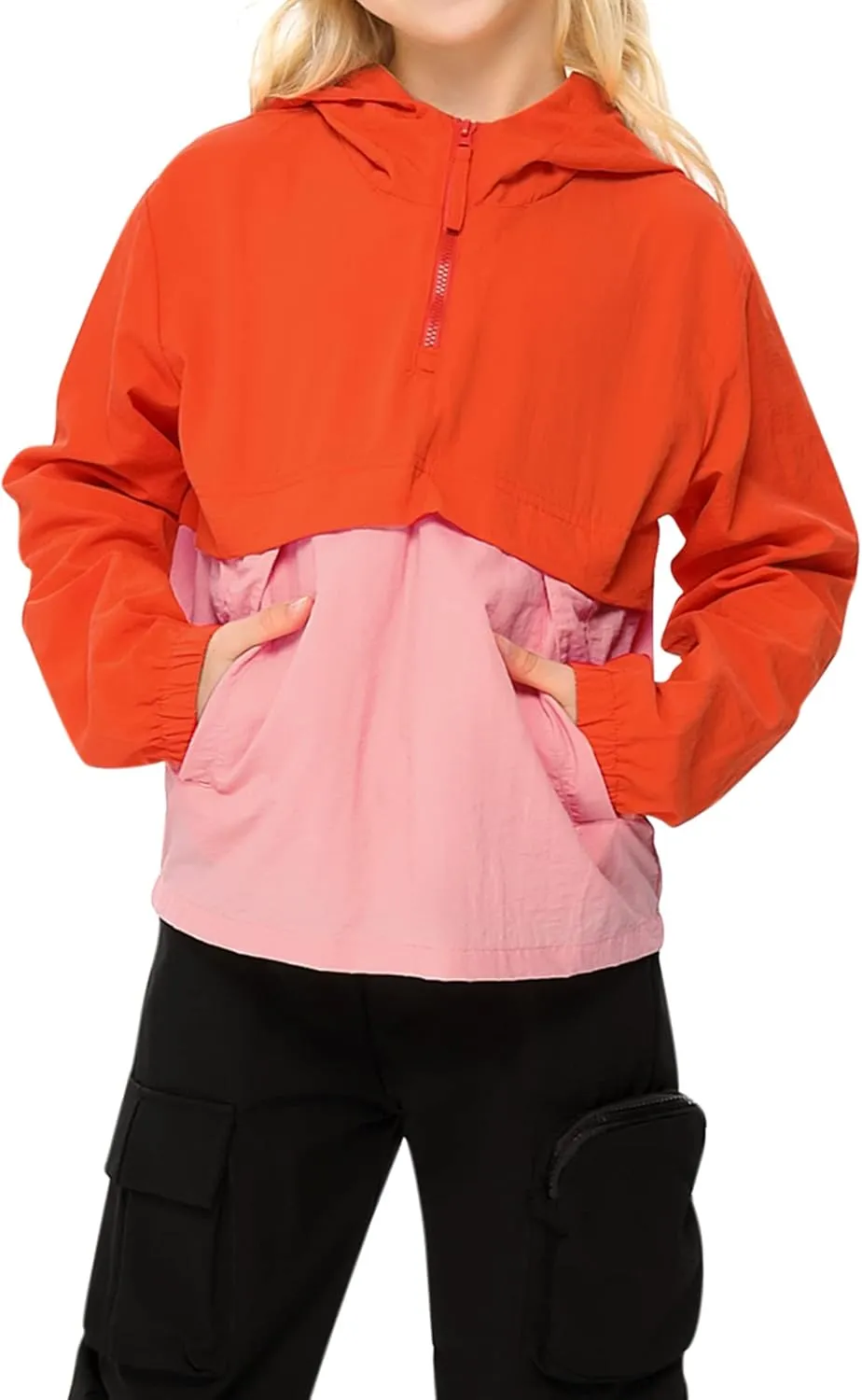 Boys Girls Packable Rain Jacket Lightweight Waterproof Hooded Raincoats Windproof Size 3-12Y