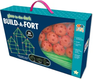 Buddy & Barney: Wonderbox Workshop - 85pc Glow-in-The-Dark Build-A-Fort, DIY Construction Set, Den Building Kit, Play Tent, Indoor/Outdoor, Kid Age 3 