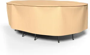 Budge Sedona Oval Patio Table & Chairs Combo Cover, Tan, Extra Large