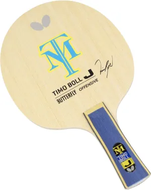 Butterfly Timo Boll J FL Table Tennis Blade - Professional Table Tennis Blade for Junior Players 4 to 9 Years Old - All-Wood Table Tennis Blade - Flared Handle - Made in Japan