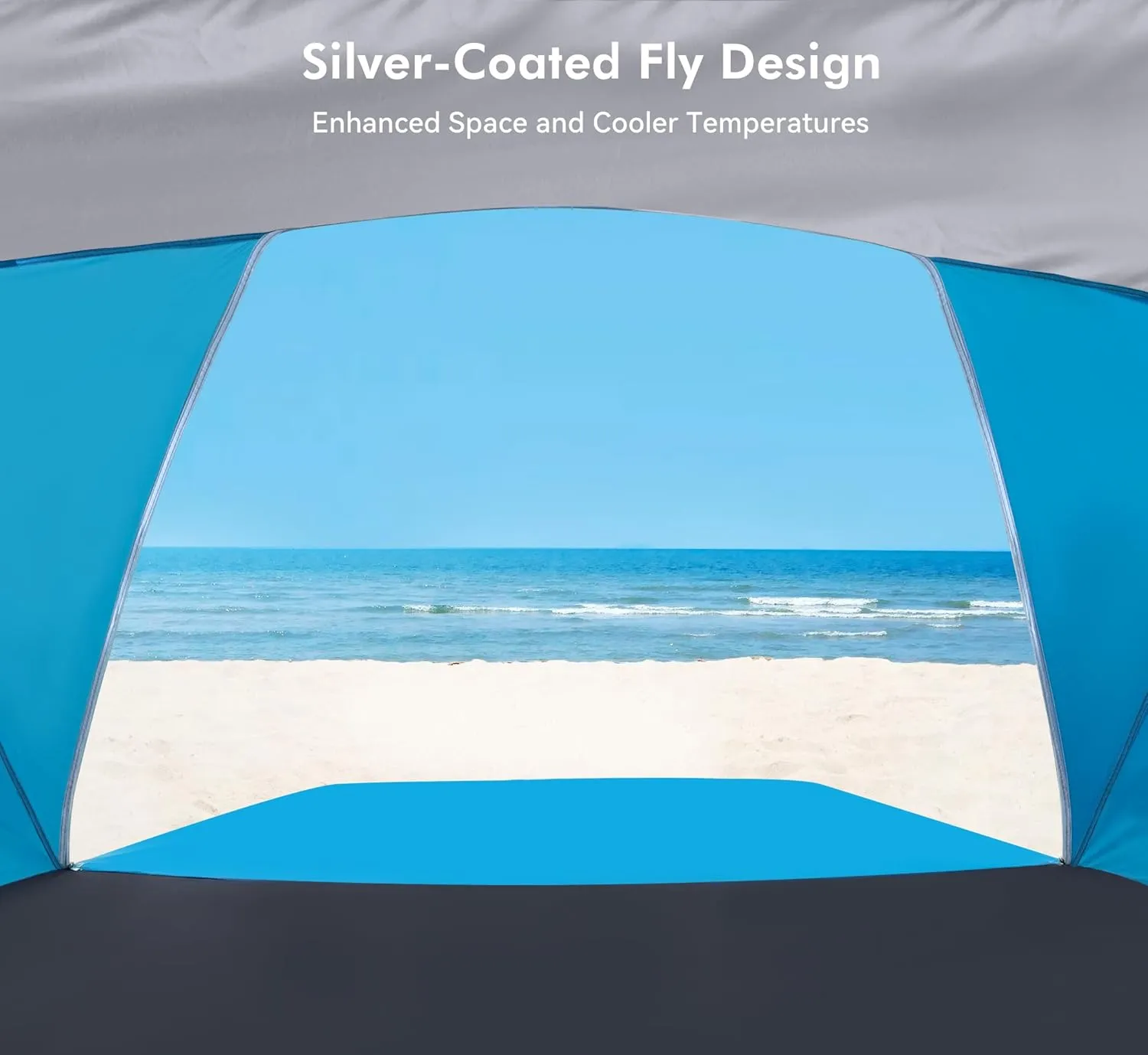 Calen Beach Tent,Beach Canopy Shade Tent with UPF50 UV Protection for 3/4-4/5-6/8 Person, Waterproof Portable Easy Setup Beach Sun Shelter Tent for Outdoor Adventures,Camping,Picnics with Carrying Bag