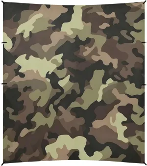 Camouflage Brown Dark Beach Canopy UPF50 Waterproof Portable Sunshade with Sand Shovel for Backyard and Camping